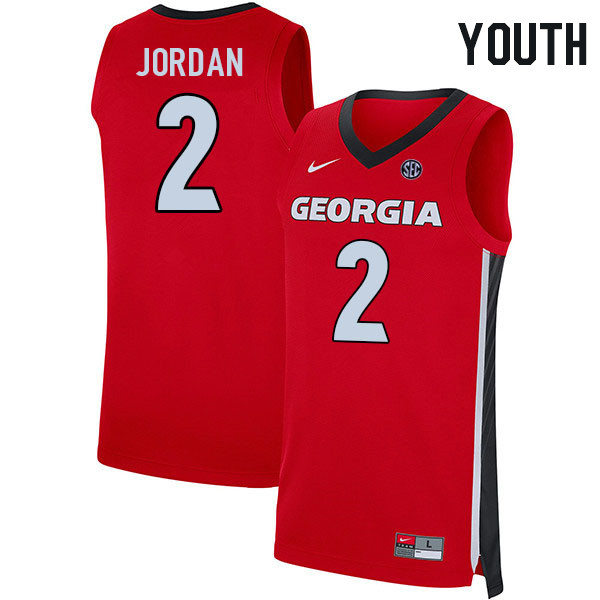Youth #2 Lamariyon Jordan Georgia Bulldogs College Basketball Jerseys Stitched Sale-Red - Click Image to Close